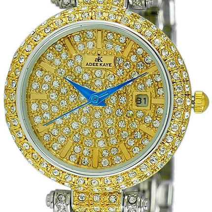 Adee Kaye Finess Collection Crystal Accenter Guldfärgad urtavla Quartz AK2526-L2G Damklocka