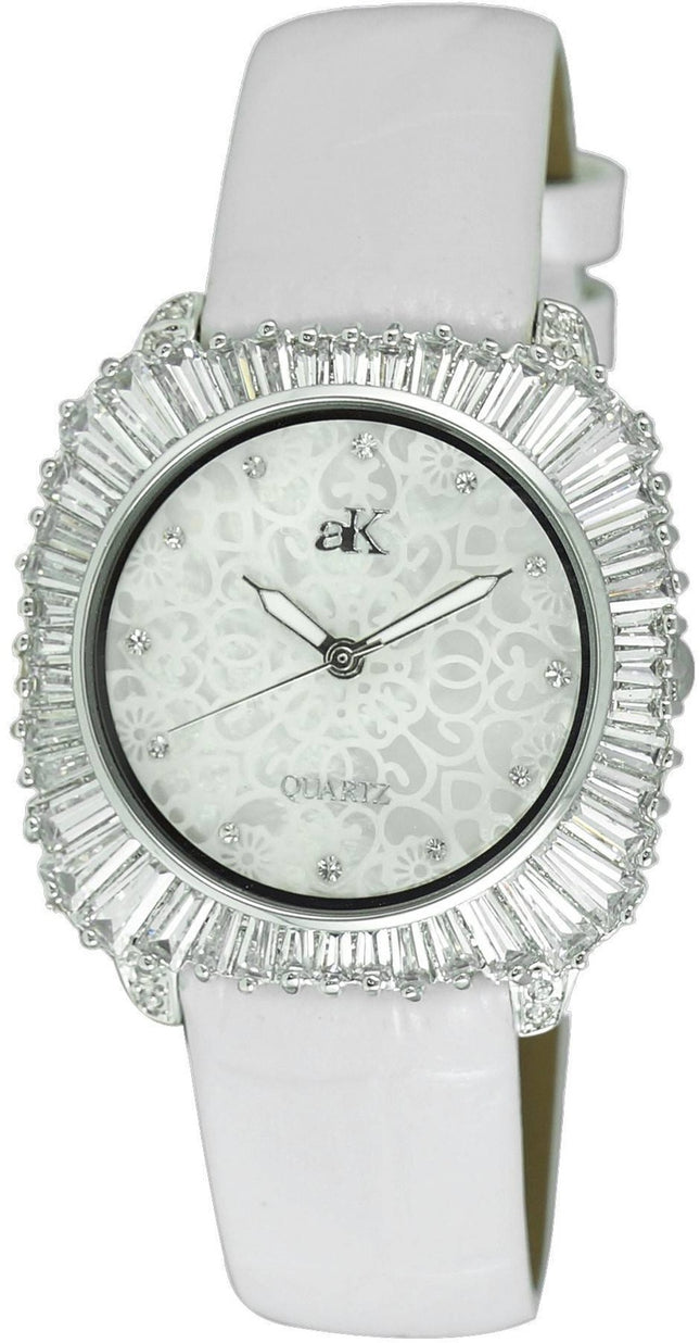 Adee Kaye Liberty - G2 Collection Crystal Accents Mother Of Pearl Urtavla Quartz AK2722-S Damklocka