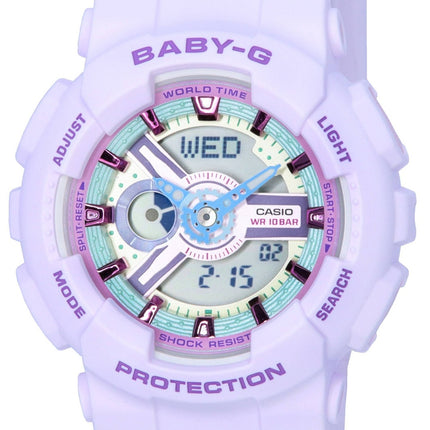 Casio Baby-G analog digital pastell möter metallisk kvarts BA-110XPM-6A BA110XPM-6 100M damklocka