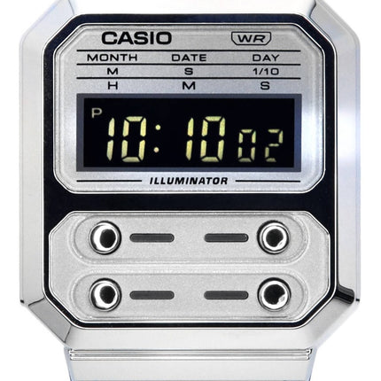 Casio Vintage Digital rostfritt stål Quartz A100WE-7B A100WE-7B unisexklocka