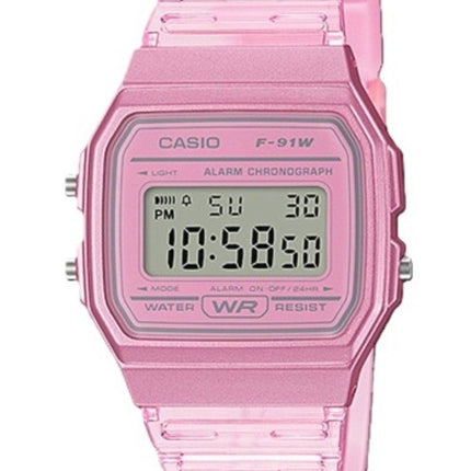 Casio Youth Pink Resin Digital F-91WS-4 F91WS-4 unisexklocka