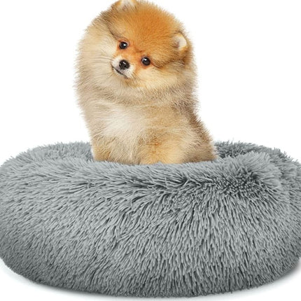 FURVEO - Universal plush bed for dogs and cats, 40 cm - light gray
