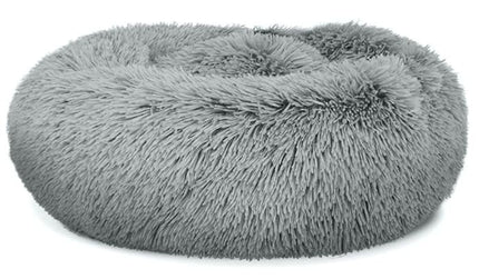 FURVEO - Universal plush bed for dogs and cats, 40 cm - light gray