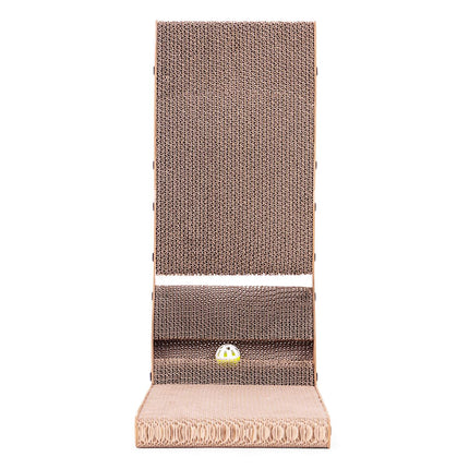 FURVEO - Cardboard Corner Cat Scratcher Bed with Toy Petsi