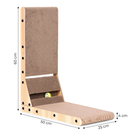 FURVEO - Cardboard Corner Cat Scratcher Bed with Toy Petsi