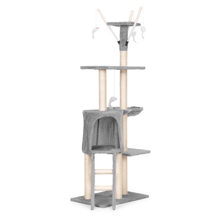 FURVEO - Cat Scratching Tower with Hammock and Sisal Posts, 134 cm