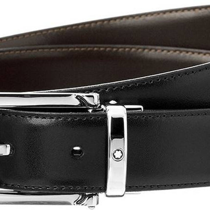Montblanc-Lea 9774 Vändbart svart/brunt läderbälte för män