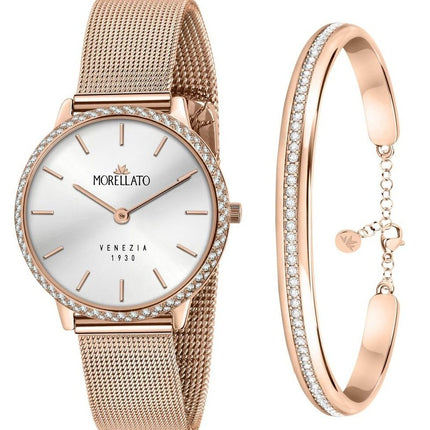 Morellato 1930 Just Time Rose Gold Silver Urtavla Quartz R0153161504 Damklocka med gratis armband