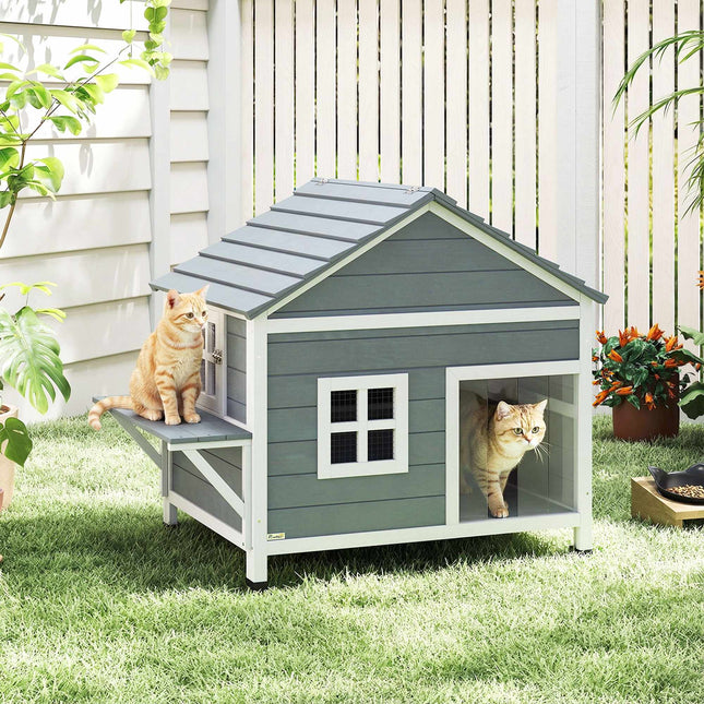 PAWROOM - Ulkokissankoppi, kohokuvioitu muotoilu, vedenpitävä katto
