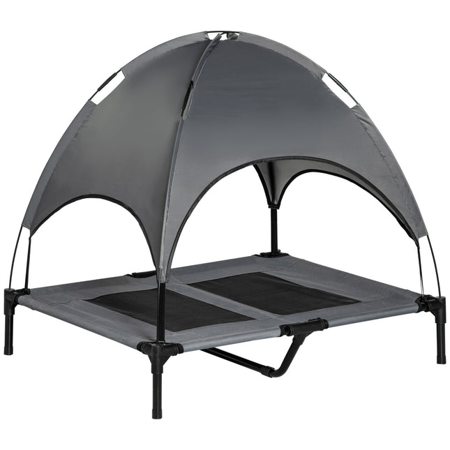 PAWROOM - Koiran Bed Katos Hengittävä Tafti Kangas Harmaa 92X76X90Cm