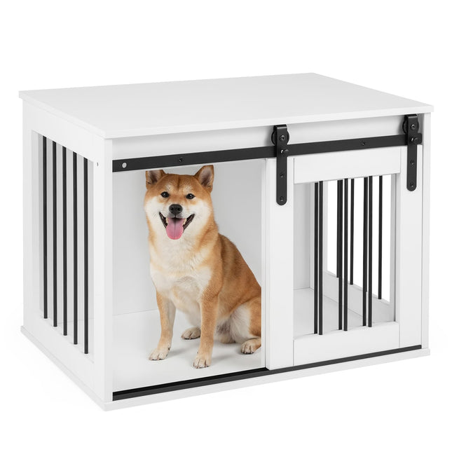 PAWROOM - Koiranhäkki liukuovella, valkoinen, 80 cm