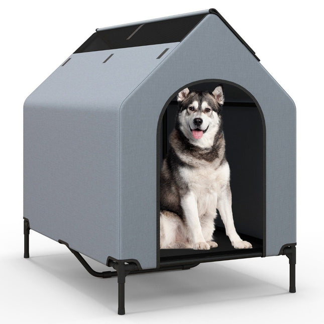 PAWROOM - Korotettu koirankoti ja sänky, hengittävä verkko, 75x110x106 cm