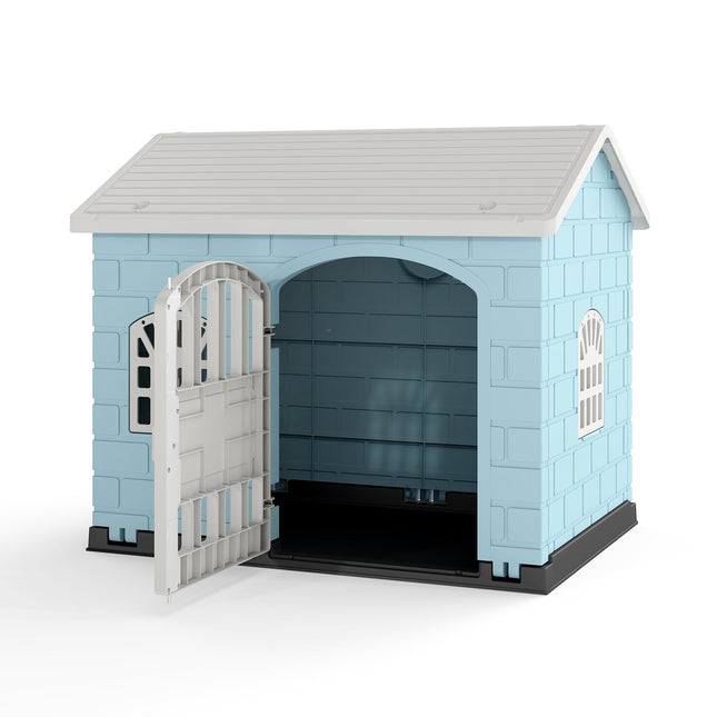 PAWROOM - Weatherproof Plastic Dog House with Lockable Door