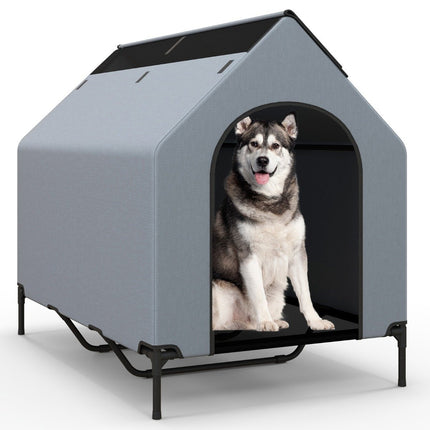 PAWROOM - Korotettu koiranmaja ja sänky, vedenpitävä, 84x132x114 cm