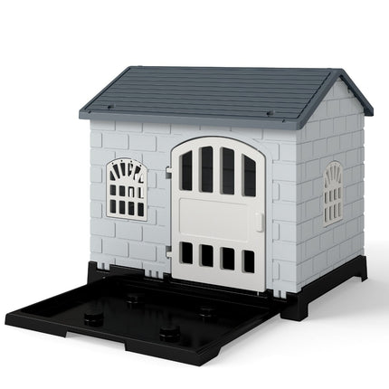 PAWROOM - Ulkokoirankoppi ovella, 3 ikkunaa, irrotettava pohja