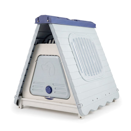 PAWROOM - Outdoor Dog House, Ventilated Windows, Foldable, Blue