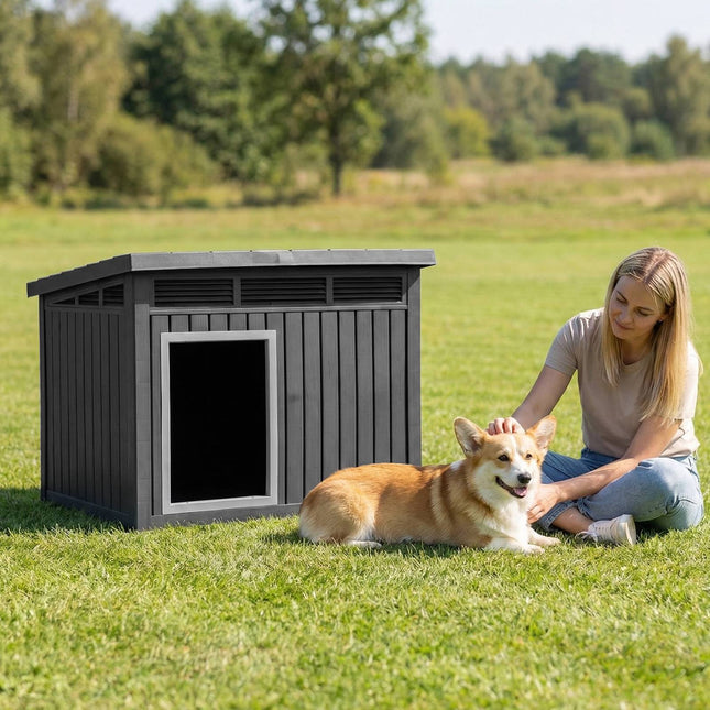 PAWROOM - Koirankoppi, säänkestävä saranallinen katto, keskikokoinen 81x64x61cm