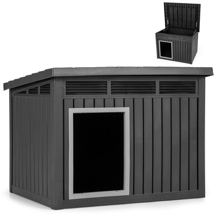 PAWROOM - Dog House, Weatherproof Hinged Roof, Medium 81x64x61cm