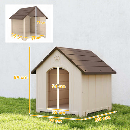 PAWROOM - Säänkestävä koirankoppi 88 x 79 x 89 cm, korotettu lattia