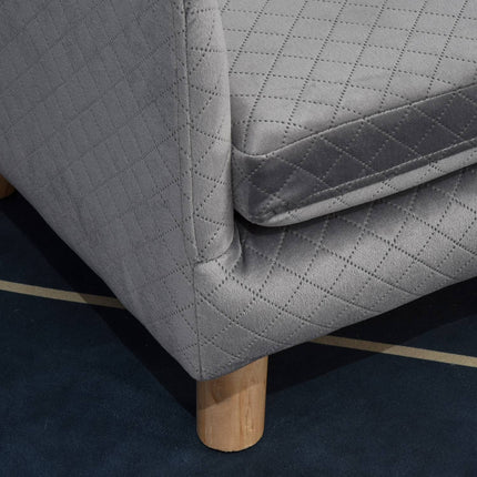 PAWROOM - Velvet sofa for small dogs, wooden legs, grey