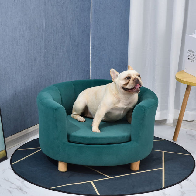 PAWROOM - Elegant dog bed sofa with soft cover and wooden legs