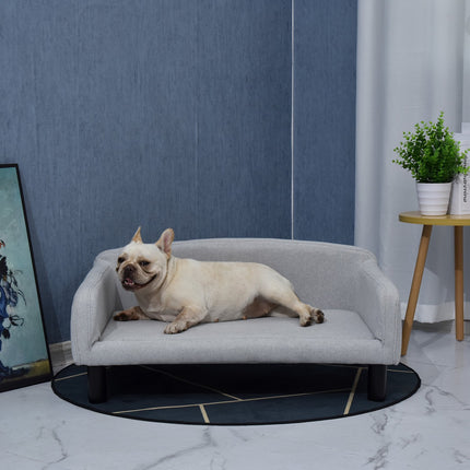 PAWROOM - Koirasohva Tyylikäs Lemmikkieläinsohva Päällyksellä & Puiset Jalat, 82X54X36Cm