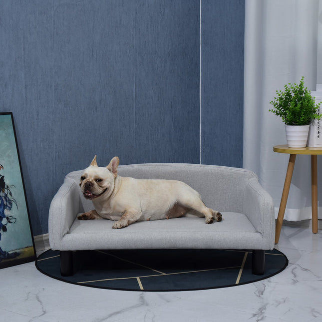 PAWROOM - Koirasohva Tyylikäs Lemmikkieläinsohva Päällyksellä & Puiset Jalat, 82X54X36Cm