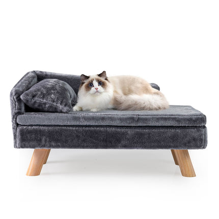 PAWROOM - Kohotettu vuodesohva lemmikeille irrotettavalla tyynyllä, harmaa