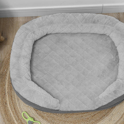 PAWROOM - Koirasohva Lemmikkien sohva selkänojalla ja puisilla jaloilla Pestävä päällinen keskikokoisille alle 25 kg painaville koirille harmaa