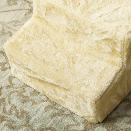 PAWROOM - Koiraportaat 3-portaiset 35 cm Lemmikkien portaat pehmolelulla Kissaportaat vuodesohvalle Kissoille enintään 4,5 kg beige
