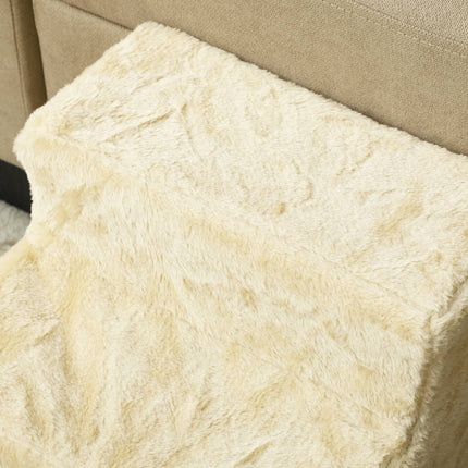 PAWROOM - Koiraportaat 3-portaiset 35 cm Lemmikkien portaat pehmolelulla Kissaportaat vuodesohvalle Kissoille enintään 4,5 kg beige