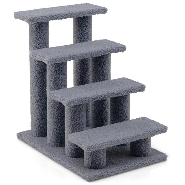 PAWROOM - Eläinportaat kiipeilypuussa kissan portaat kissoille enintään 25 kg 61 x 41 x 60 cm harmaa