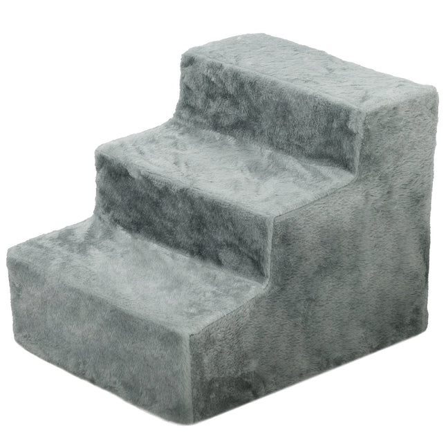 PAWROOM - Pet Stairs 3-Step Plush Look, cats and small dogs, 5 kg