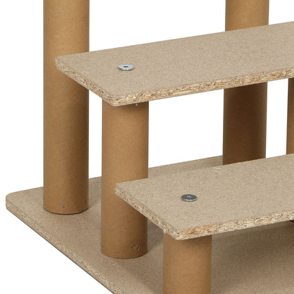 PAWROOM - Koiraportaat 3-portaiset 35 cm Lemmikkien portaat Pehmeällä lookilla Kissaportaat sänkysohvalle Kissoille enintään 5 kg vaaleanharmaa