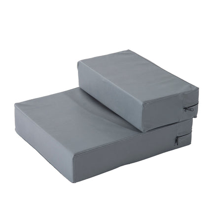 PAWROOM - Foldable 2-Step Pet Stairs for Cats and Dogs, Grey, 45x39x20cm