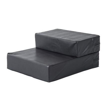 PAWROOM - Pet stairs with folding mat, 2 steps for dogs and cats, black