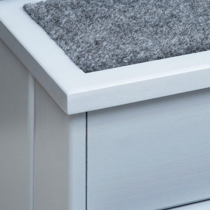 PAWROOM - Pet Stairs Koiran Portaat 3 Askelmaa & Matto, Säilytystila, Harmaa, 40,5X44,5X38 Cm