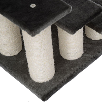 PAWROOM - Pet Portaat Kissoille Ja Koirille 3-Vaiheiset Koiraportaat & Kissan Portaat, Pehmo, Tummanharmaa, 45X35X34Cm