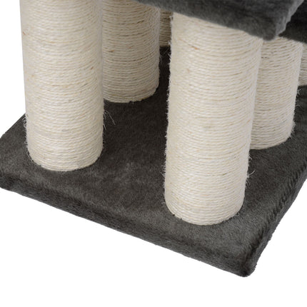 PAWROOM - Pet Portaat Kissoille Ja Koirille 3-Vaiheiset Koiraportaat & Kissan Portaat, Pehmo, Tummanharmaa, 45X35X34Cm