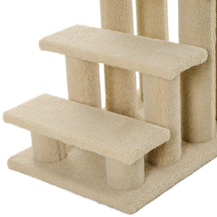 PAWROOM - Animal Stairs Koirat Kissat 4-Step Pehmo Beige 63,5X43X60Cm