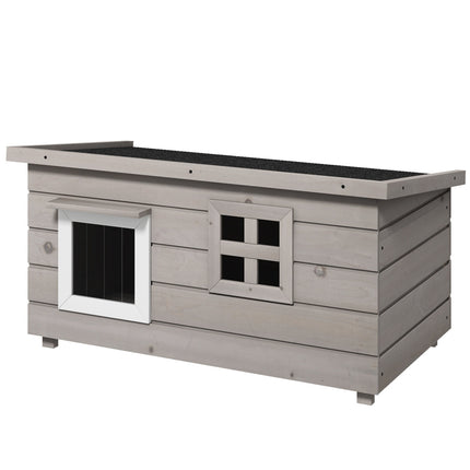 PAWROOM - Outdoor winter-proof cat house - asphalt roof, spruce wood