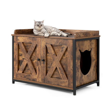 PAWROOM - Kissanhiekkalaatikko, jossa säädettävät jalat, ruskea