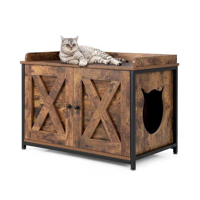 PAWROOM - Kissanhiekkalaatikko, jossa säädettävät jalat, ruskea