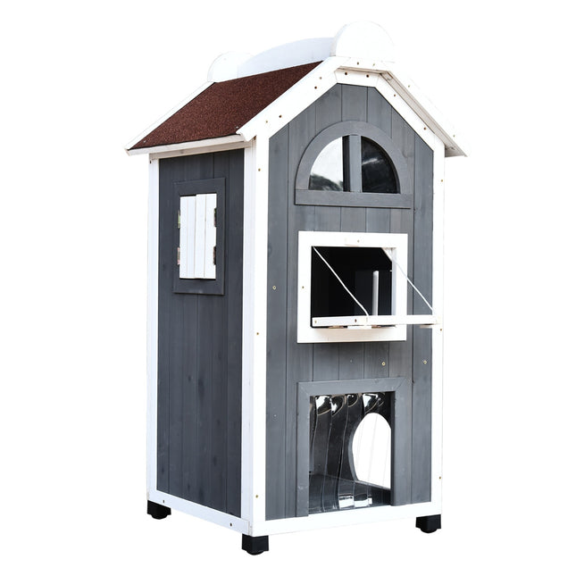 PAWROOM - Cat house or litter box - spruce wood, asphalt roof
