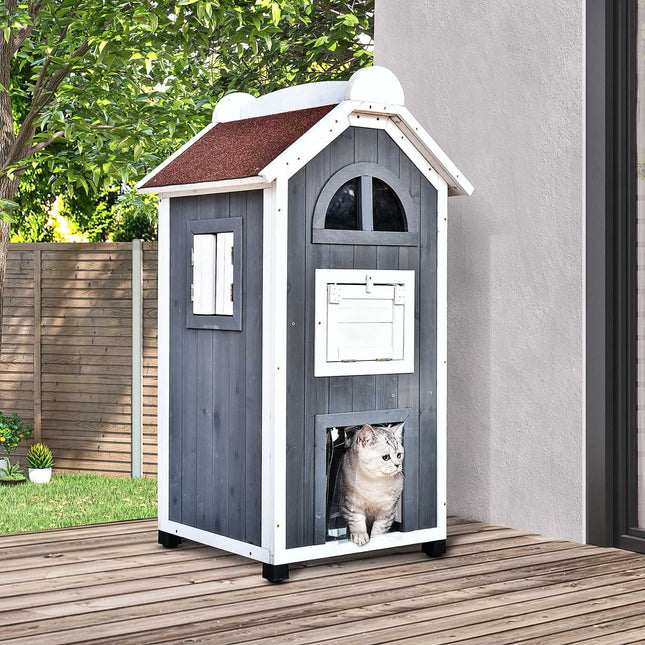 PAWROOM - Cat house or litter box - spruce wood, asphalt roof