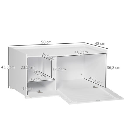 PAWROOM - Cat cabinet - Side table, white MDF