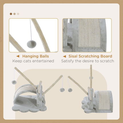 PAWROOM - Cat scratching post with stable sisal post, light grey