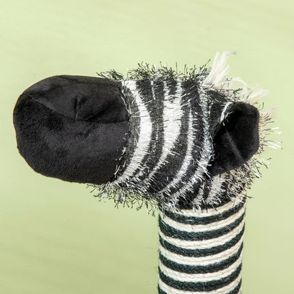 PAWROOM - Cat tree with scratching post and tunnel, Zebra Design