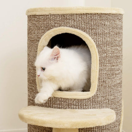 PAWROOM - Kissapuu 2 tasoa, hyppyalusta, beige