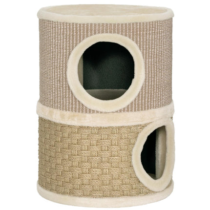 PAWROOM - Kissan raapimispuu, 49 cm, 2 tasoa, pehmoreuna, khaki